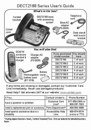 Uniden Cordless Telephone DECT2188 Series-page_pdf